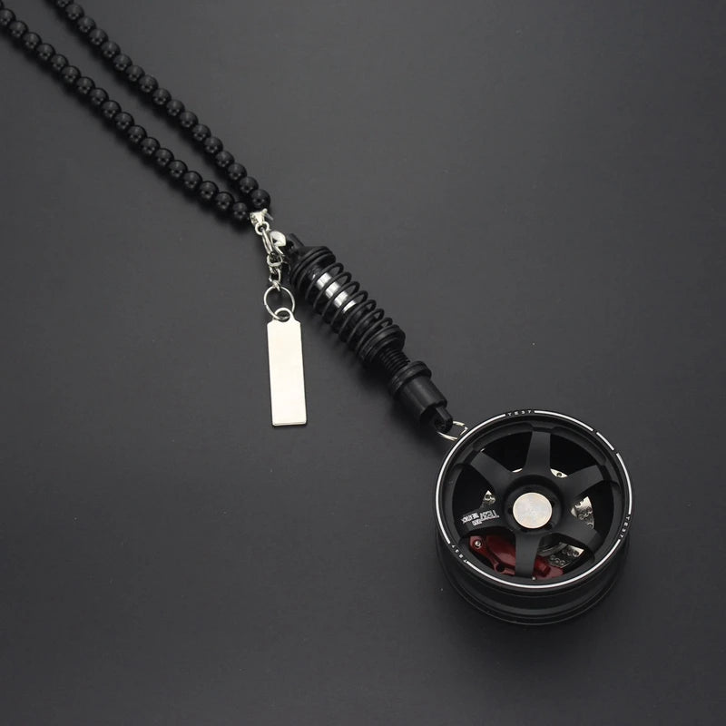 Car Wheel Shape Pendant With Shock Absorber & Disk Brake