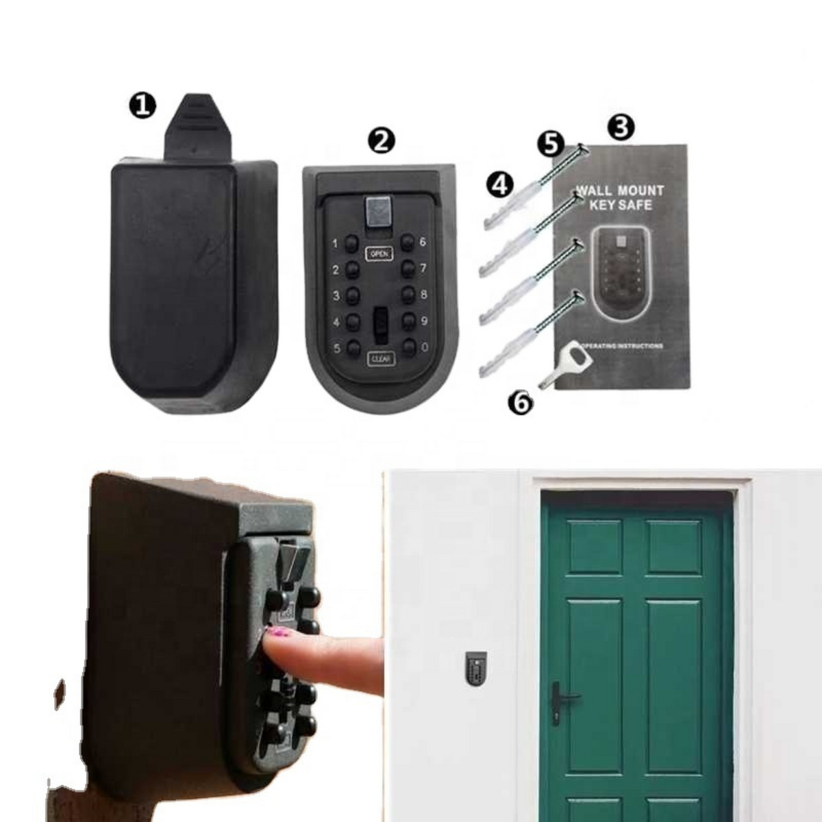 Wall Mounted Black Security Key Locker