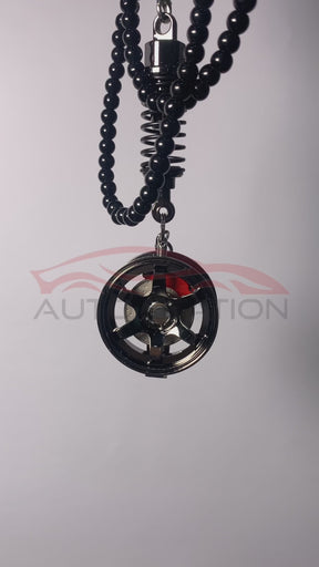 Car Wheel Shape Pendant With Shock Absorber & Disk Brake